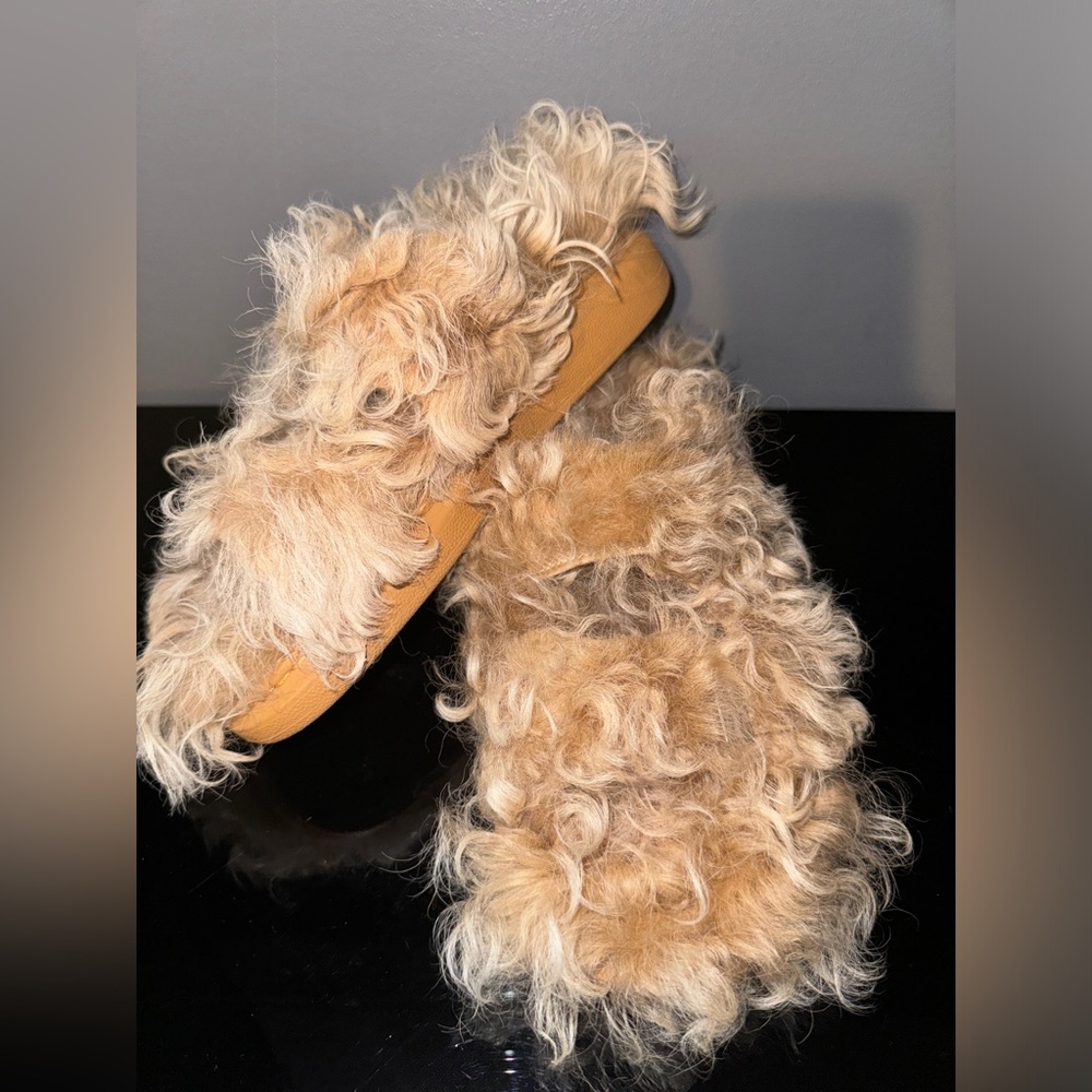 Authentic Alexander McQueen Fur Slides